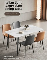 Meubles de Chine Table à manger de luxe en pierre frittée haut blanc pour 6 8 places Table à manger chaises ensemble dans la salle à manger en pin recyclé