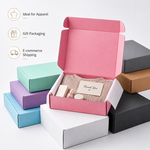 Factory Direct Various Sizes And Colors Corrugated Mailer <b>Boxes</b> Foldable Flat Pack Shipping <b>Boxes</b> For Clothing Shoes Cosmetics - Product Image 3