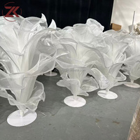 ZKAI Arbre floral en organza pour mariage, grand arrangement floral, centre de table en fleurs de soie blanches, prix de gros