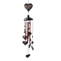 Cloche à vent musicale rétro en tube métallique, forme irrégulière, avec placage et animaux sculptés, pendentifs créatifs pour la maison, vente en gros d'usine