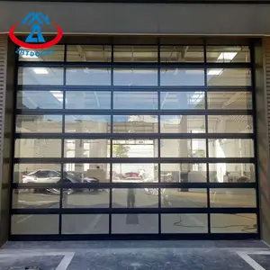 ZHTDOORS China Supplier High End Anti Theft Aluminum Frame Glass Garage Door 19ft Garage Door Garage Door Panel