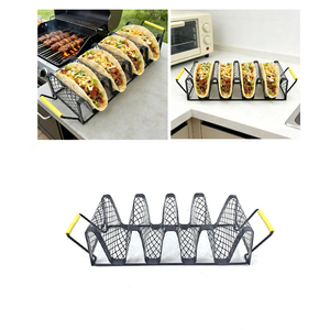 Soporte para <span class=keywords><strong>Tacos</strong></span> Mexicano Antiadherente Negro DaS con Asas de PP - Product Image 1