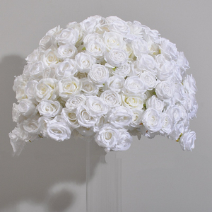 Boule de fleurs artificielles blanches crème, ornement de table, décoration florale, décoration de mariage - Product Image 3