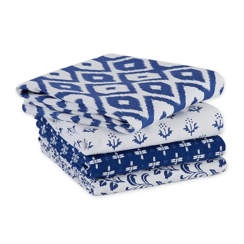Kitchen tea towel Dishwashing towel set gloves pot pad pure polyester cotton custom wholesale