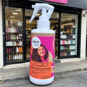 Bouteille gonflable extérieure de 3 m de haut, qualité supérieure, en tissu Oxford, avec logo personnalisé, sculpture en forme de bouteille de soin pour la promotion des salons de beauté/vente en magasin - Product Image 1