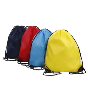 huahao Durable Sports 210d Polyester Recycled Waterproof Gym Backpack Custom Or Standard Low Price Bag Drawstring With Logo