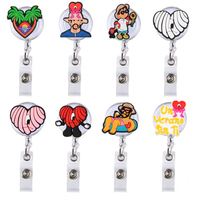 2025 mélange personnalisé Styles infirmière médicale stéthoscope coeur RN rétractable Badge bobine infirmière accessoires principal alliage parfait idée cadeau