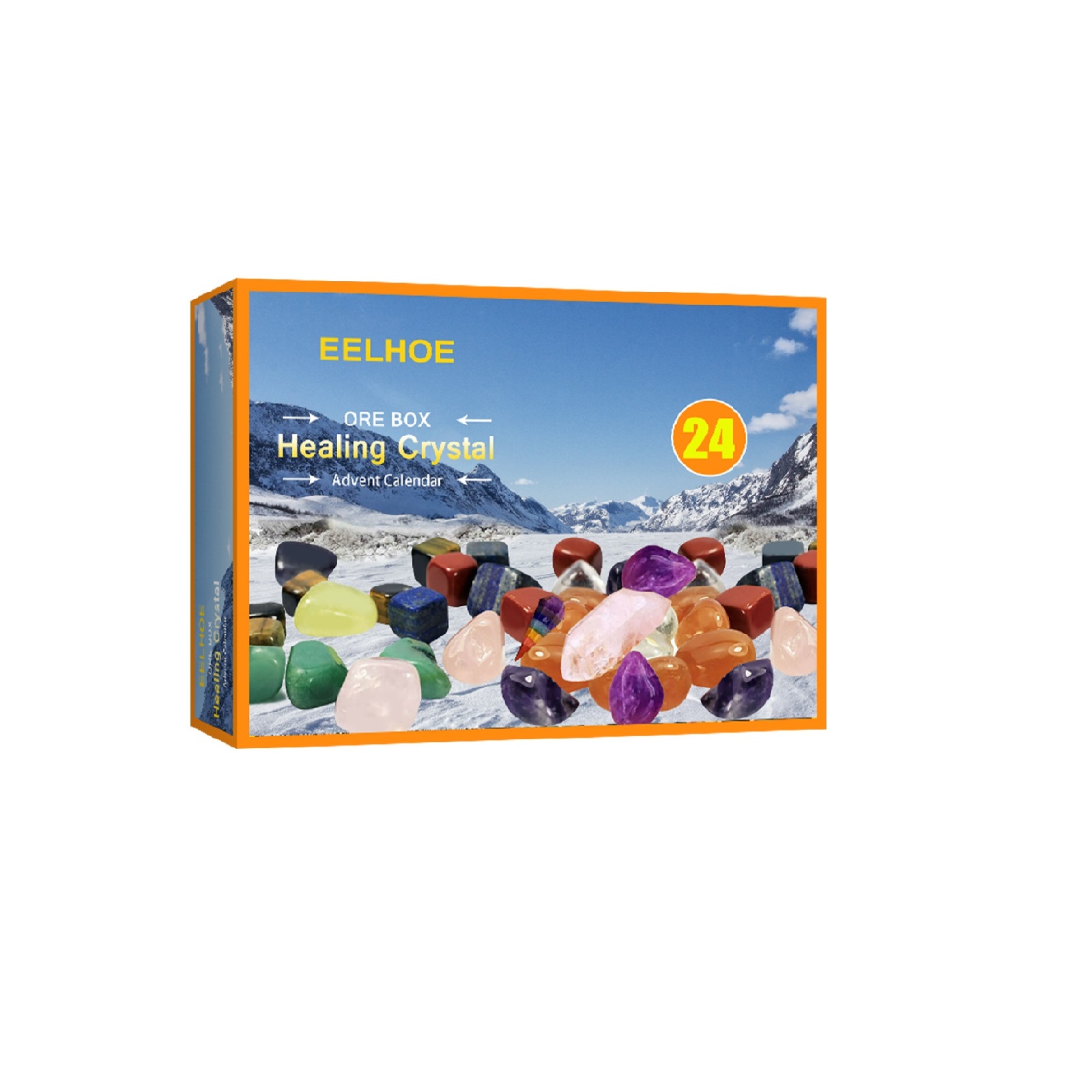 Высокое качество башня палочка ТОЧКА энергетические кристаллы Исцеление 24 ячейки драгоценный камень Слепой ящик исцеления с украшением в виде кристаллов Рождественский календарь кристаллы исцеления