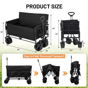 Hot Sales <strong>Wagon</strong> Bench Love Seat Collapsible Heavy Duty Four-Wheel <strong>Wagon</strong>-500 LBS Storage <strong>Beach</strong> Cart Big Wheels Camping Shopping - Product Image 6