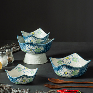 Ceramic Hand Painted <b>Fruit</b> Bowl Set 4 Pieces Small Fresh Style Home Use Snack Storage Dishware - Product Image 2