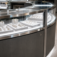 Vitrine de présentation de bijoux de luxe pour kiosque de magasin, présentoir de bijoux pour centre commercial, comptoir d'îlot de bijouterie