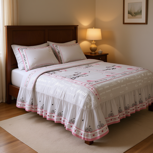 Ensemble de literie de style princesse avec volants floraux, compétition Juliette Paris Quilt King Size 3 pièces - Product Image 2