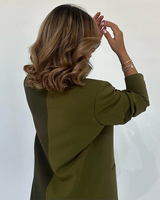 Oem personnalisé sur le devant ouvert modeste Eid Dubai 2025 Design décontracté luxe traditionnel deux couleurs Long Blazer vêtements islamiques Abaya