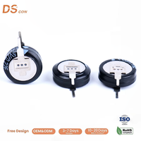 5.5V 0.22F Supercapacitor Koin Tipe Kancing dengan Kabel 9.5x14.1x4.5mm Pengisian Cepat untuk Cadangan Memori Dash Cam Grosir