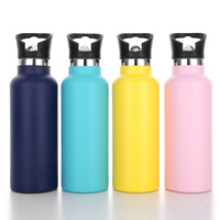 Bouteille d'eau écologique 304 en acier inoxydable, contenant de sport étanche, pour vélo, capacité avec Logo, personnalisable, vide, noir, pour sport