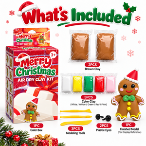Christmas Gingerbread Man Air Dry Modeling Clay Kit for <b>Kids</b> Holiday Creative Play Gift with Tools OEM Custom Packaging - Product Image 2