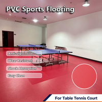 أرضية PVC من HANLI بسمك 4.5 مم بنمط قماشي لتنس الطاولة، أرضية رياضية داخلية ممتصة للصدمات