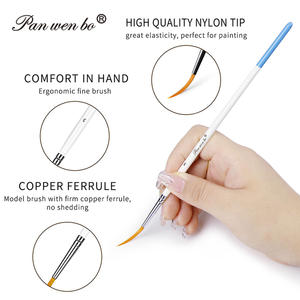 Panwenbo 6 pinceaux à pointe <span class=keywords><strong>fine</strong></span> <span class=keywords><strong>extra</strong></span> longs pour peinture, pointe de liner, pinceau d'artiste pour modèles, acrylique, <span class=keywords><strong>aquarelle</strong></span> - Product Image 3