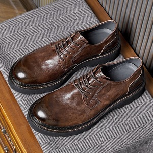 Formal shoes for men Business casual shoes made genuine <b>leather</b> breathable thick sole English style heightening <b>work</b> wear shoes - Product Image 4