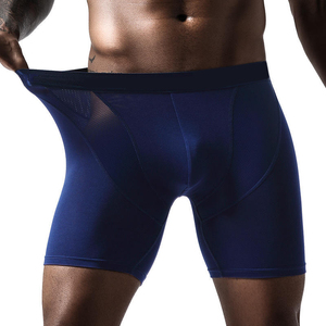 CELINNE High Quality Sports Men Underwear Separated Pouch Mens Comfortable Sports Fitness Ice Silk Quick Dry Long Leg Men <b>Boxer</b> - Product Image 4
