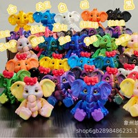 Nouveau 3D imprimé mignon éléphant porte-clés en plastique Animal ornement sac charme réaliste Joint pendentif cadeau