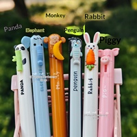 Nouveaux stylos effaçables créatifs à l'effigie d'animaux terrestres ; Élégants stylos à bille à mécanisme clic pour étudiants ; Articles de papeterie effaçables à la chaleur
