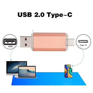 Flash Drive USB OTG 2-in-1 Kecepatan Tinggi 128GB 64GB 32GB 16GB 8GB 4GB 2GB 1GB USB-C 3.0 2.0 Pendrive Plastik Baru Kelas-A - Product Image 6