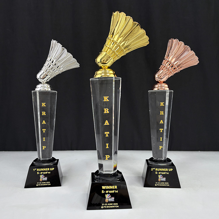 Personalized Golden Silver Bronze Metal Badminton