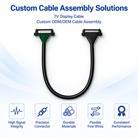 Câble LVDS personnalisé 51 broches, pas de 0,5 mm, 100 ohms, câble micro-coaxial avec gaine en PVC pour écran TV, panneau LCD, fabricant OEM