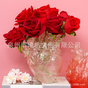 Transparent Heart Shaped Flower <b>Vase</b> Resin Tabletop Decor For Living Room Bedroom Valentine'S Day Gift - Product Image 2