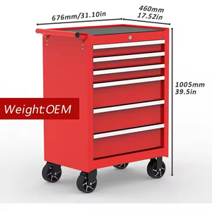 OEM 7 Drawer Metal <strong>Tool</strong> Storage <strong>Trolley</strong> with <strong>Tools</strong> Mobile Red <strong>Tool</strong> Cabinet for Auto Repair Service Centers - Product Image 6