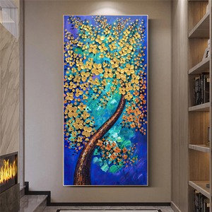 Pintura al óleo abstracta de árbol de la vida, pósteres <span class=keywords><strong>art</strong></span>ísticos de pared sobre lienzo, impresiones de Cuadros, imágenes de pared para decoración del hogar y la sala de estar - Product Image 6