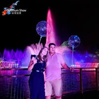 Fuente de Agua Exterior de Acero Inoxidable de Diseño Moderno Personalizada con Luces RGB y Chorros Danzantes en 3D para Decoración de Bodas