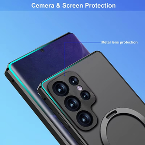 Étui de protection intégrale 360° en métal avec fermeture magnétique pour Samsung S26 S25 S24 S23 Ultra, verre frontal + coque arrière rigide en PC givré - Product Image 3