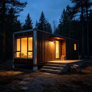 Casa Contenedor Modular de Panel Sándwich Prefabricado, Edificio Aislado y Transpirable para Glamping en Bosques, Uso en Granjas y <span class=keywords><strong>Oficinas</strong></span> - Product Image 1