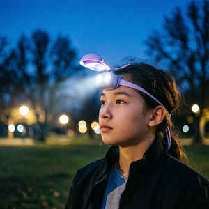 Lampe <span class=keywords><strong>frontale</strong></span> LED portable rechargeable USB, design créatif en forme de lapin, mini jouet d'urgence doux pour bébé, cadeau idéal - Product Image 1