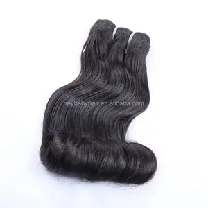 100% Kutikula Selaras Virgin Remy India 12a Rambut Manusia Fumi Longgar Sambungan Tarik Ganda Di Cina