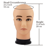 PROMO CHAUDE Présentoir de Tête de Mannequin Homme Chauve pour Chapeaux, Coiffure, Tressage et Décoloration – Durable