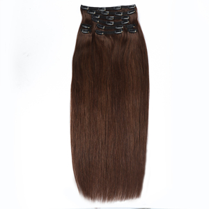 Extensions de cheveux humains naturels <span class=keywords><strong>Remy</strong></span> 100% cheveux humains bruns à clipser, provenant d'un seul donneur - Product Image 4
