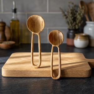 Unique Craft India Eco-Friendly 2-Piece Mango Wood Tablespoon <b>Set</b> Natural Wooden Dining Utensils <b>Hand</b> <b>Wash</b> Only - Product Image 1