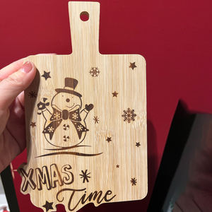 Cá nhân quà tặng giáng sinh tùy chỉnh <span class=keywords><strong>Mini</strong></span> trống tre thớt charcuterie pho mát khay đang chặt khối cho khắc laser - Product Image 3