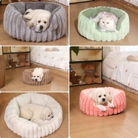 Nouveau tapis de chat lavable doux Vertical coussin pour animaux de compagnie lapin en peluche lit rond pour animaux de compagnie confortable beignet lit pour chien