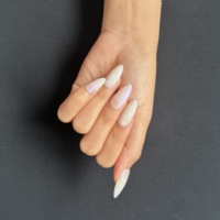 Faux ongles en gel Aurora Shell Pearl Almond faits à la main, qualité salon, réutilisables, ajustement personnalisé, à coller