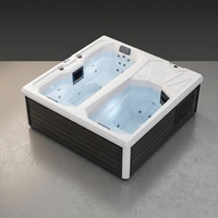 Bain froid en acrylique, combo bain froid et spa, avec 21 jets en acier inoxydable, refroidisseur 1 CV, couverture thermique incluse