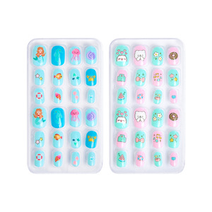Venta al por Mayor de 24 <span class=keywords><strong>Uñas</strong></span> <span class=keywords><strong>Postizas</strong></span> <span class=keywords><strong>para</strong></span> Niños, Bonitas y Reutilizables, Pre-encoladas, Cortas y Cuadradas, con Logotipo Personalizado - Product Image 5