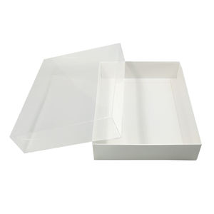 Scatola Regalo Bianca Pieghevole Personalizzabile <span class=keywords><strong>con</strong></span> <span class=keywords><strong>Coperchio</strong></span> <span class=keywords><strong>Trasparente</strong></span> in Plastica <span class=keywords><strong>per</strong></span> Fiori, Vestiti, Prodotti da Forno, Dolci e Dessert - Product Image 2