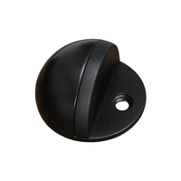 Butée de porte anti-collision en bois, demi-lune, en acier inoxydable, avec caoutchouc noir, pour hôtel