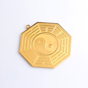Pendentif spécial en argent sterling 925 Tai Chi Gossip Yin Yang pour couple, pendentifs fins avec plaqué or, colliers de la tradition chinoise - Product Image 2
