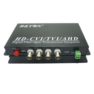 Convertidor óptico HD CVI/HD TVI/AHD con transmisor y receptor de fibra óptica de 4 canales. Modo único/multimodo - Product Image 1