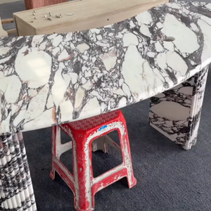 Table à thé en marbre Calacatta Viola <span class=keywords><strong>d</strong></span>'<span class=keywords><strong>Italie</strong></span>, taille sur mesure, mobilier de luxe pour la <span class=keywords><strong>maison</strong></span> et le bureau, pierre à veines violettes - Product Image 3